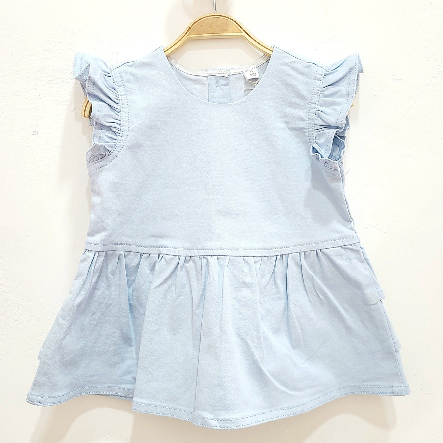 Ruffle Top Dress Light Blue