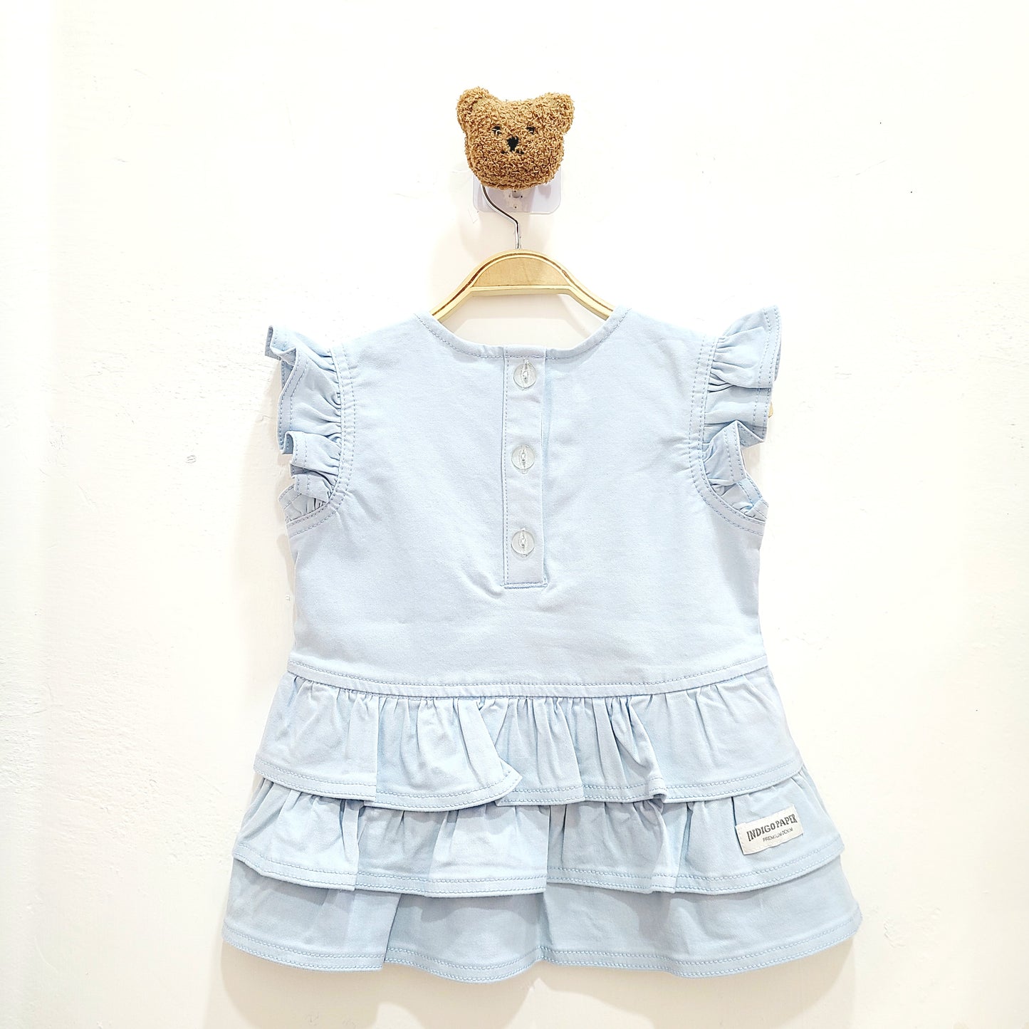 Ruffle Top Dress Light Blue