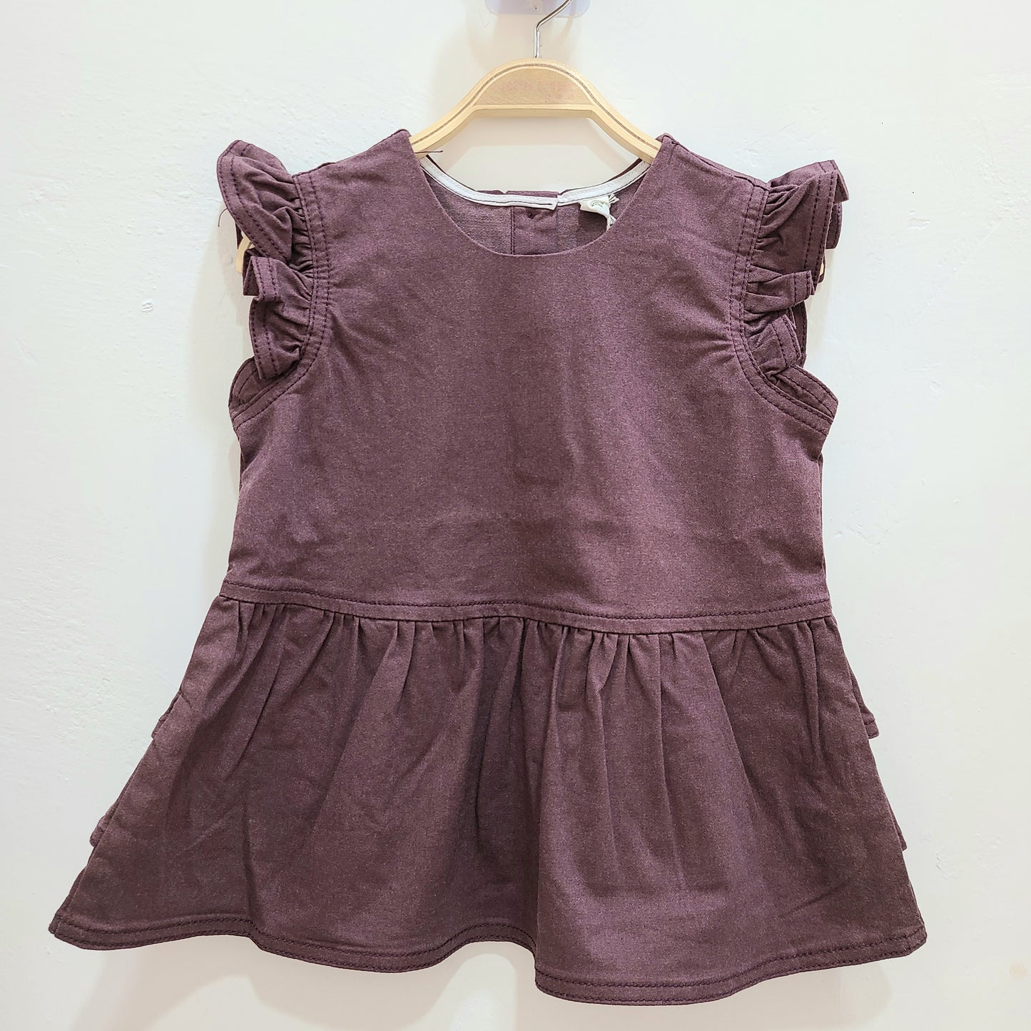 Ruffle Top Dress Wine