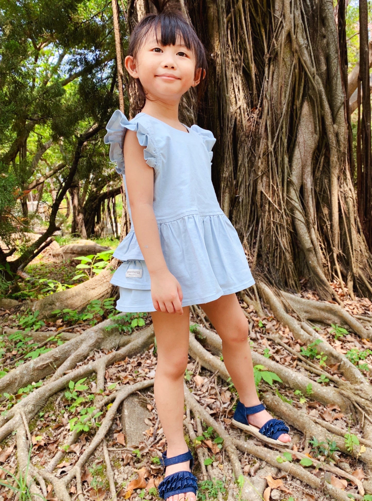 Ruffle Top Dress Light Blue