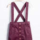 Purple Coated Denim Overall Skirt